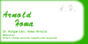 arnold homa business card